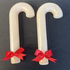 2- NOS Vintage 2002 Avon Naturals Vanilla Candy Cane Shaped Shower Gel